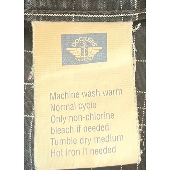 DOCKERS LONG BARREL CUFF SLV BUTTON DOWN SHIRT, MENS, M, BLUE WHITE GREEN PLAID - Picture 12 of 12